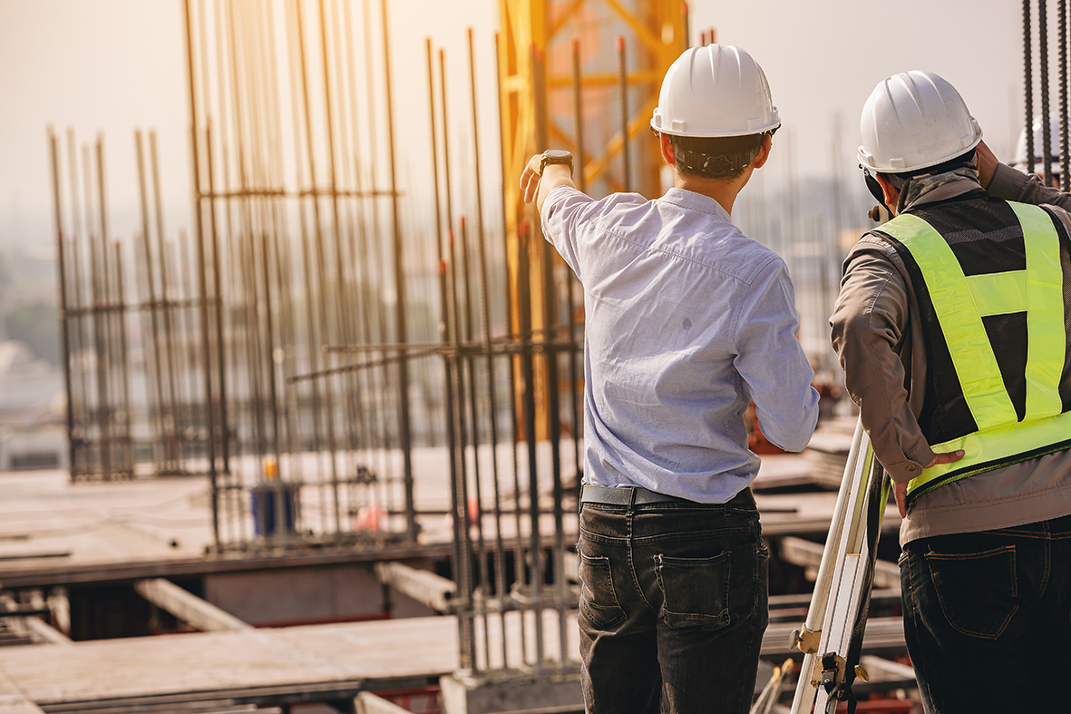 Builders on a building site