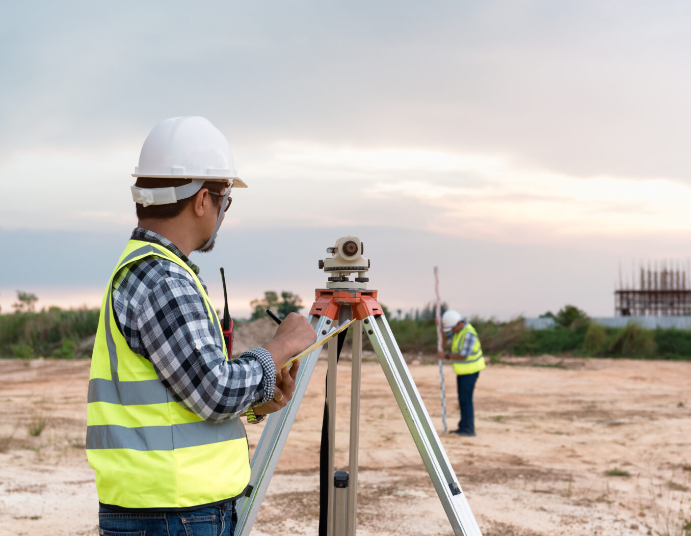 Surveyors on a building site